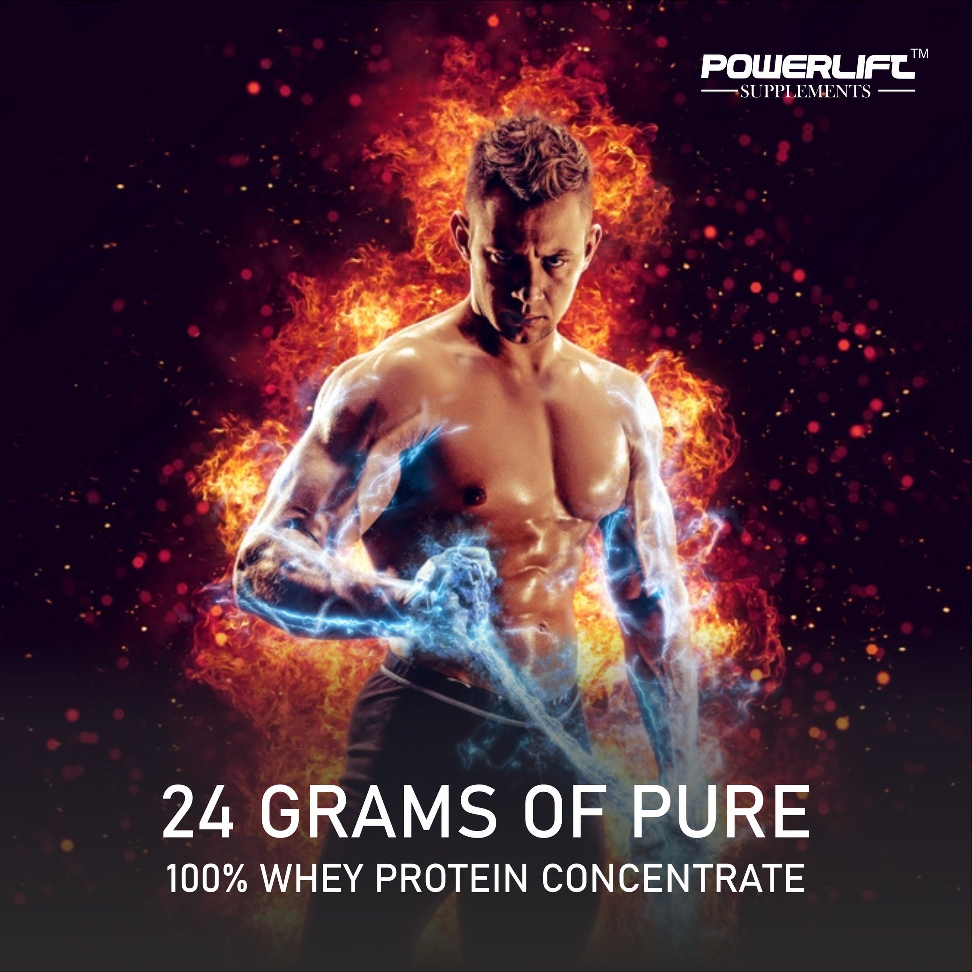 Powerlift 100% Whey Protein Concentrate 1kg (Rich Chocolate) 24g